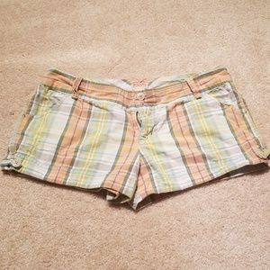 Massimo Supply Checkered Shorts with Side Button Detail